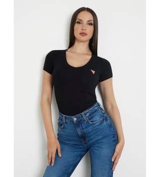 Comprare Guess T-shirt elasticizzata con logo piccolo triangolo nero
