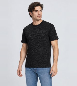 Camiseta Jacquard Allover Azul
