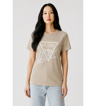 T-shirt Trekant med beige perler