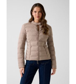 Prešita jakna z rjavim logotipom 4G