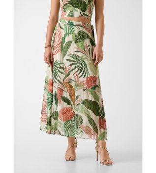 Floral print crossover skirt