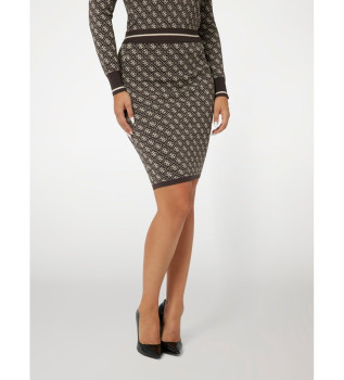 Knitted midi skirt with logo 4G brown