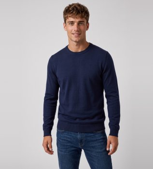 Jersey Nestor met logo allover marineblauw