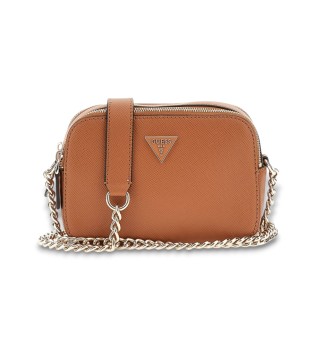 Mini shoulder bag Noelle saffiano brown