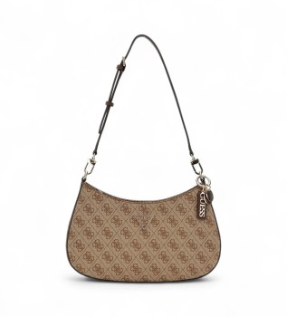 Mala de ombro Noelle com logtipo 4G castanho