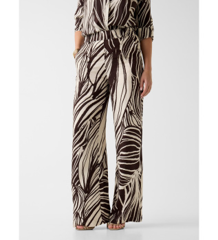 Pantalon en viscose � imprim� animalier