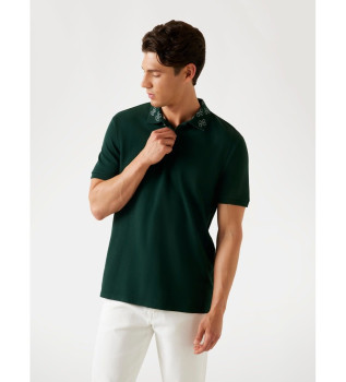 Poloshirt med logo p kraven, grn