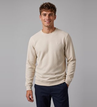Strukturiertes Sweatshirt mit langen Ärmeln in Beige