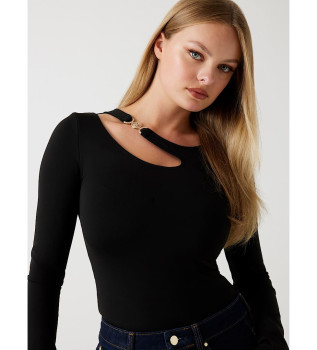 Top com fenda e fivela
preto