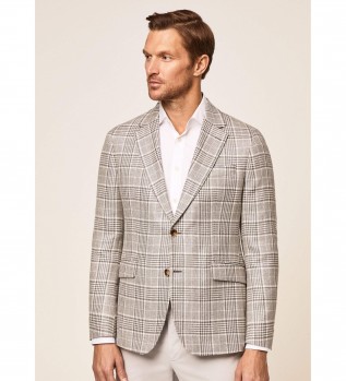 Blazer Lino Cheque grijs