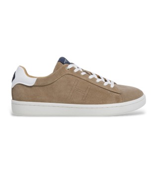 Baskets Bond en cuir beige souple