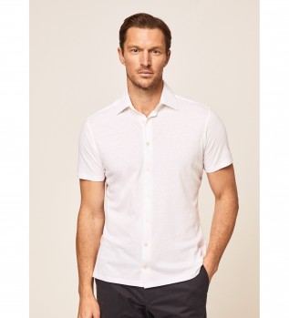 Chemise slim  manches courtes, blanc