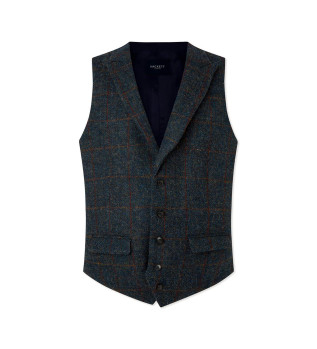 Gilet in tweed blu scuro