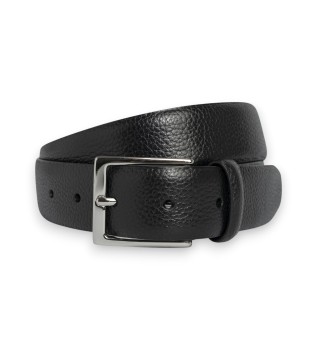 Ceinture en cuir de galet Noir