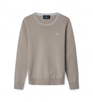 Jersey Tipped Crew beige