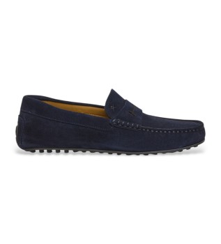 Driver Loafer mocassins em pele da marinha