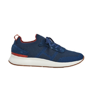 Sneaker H-Runner Globe in pelle blu