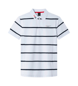 Polo Hs Glf Wide Stripe bianco, blu