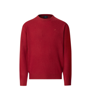 Maglione rosso in lana d'agnello