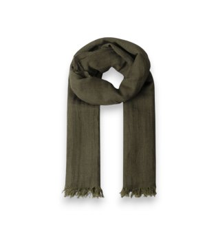 Sciarpa in lino e cotone verde militare