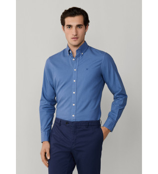 Camisa de corte oxford azul