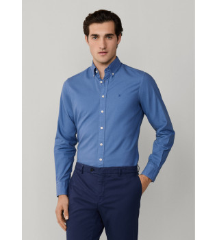 Camisa de corte Oxford azul