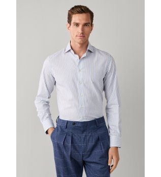Camicia a righe larghe blu