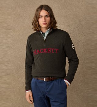 Maglione con zip Hzip verde