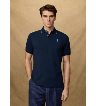 Polo con n�mero fit cl�sico marino