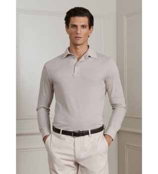 Poloshirt met lange mouwen Cash beige