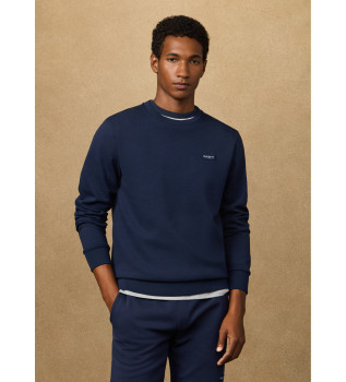 Sweat � col ras du cou avec logo bleu marine