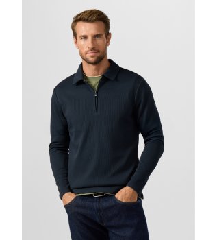 sweatshirt polo med lynlås og waffle mairno-logo