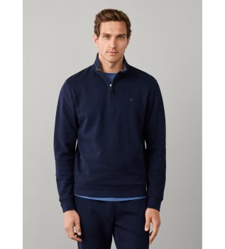 Sweatshirt med kort lynlås marineblå