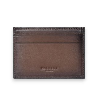 Porte-cartes en cuir marron