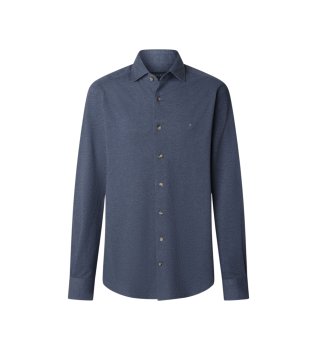 Chemise en piqu mlang bleu