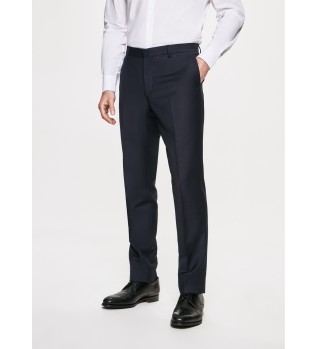 Plain wool trousers navy