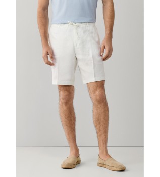 White linen Bermuda shorts