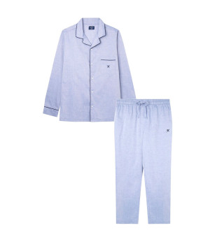 Pijama Oxford azul