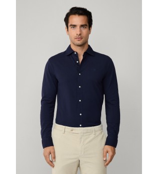 Chemise marine passepoile