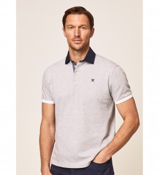 Polo  col tiss gris