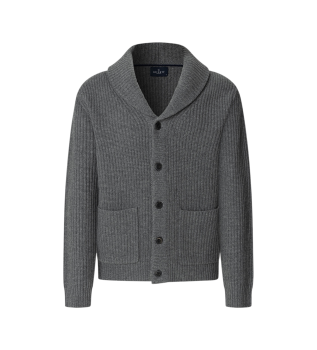 Szalowy kardigan ze ściągacza Granite Grey