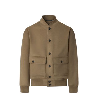 Veste bombardier en laine marron