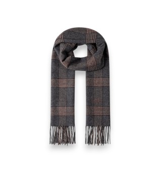Grijze plaid logo sjaal