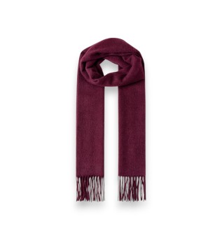 Bordeauxrode Solid Patch Cash sjaal