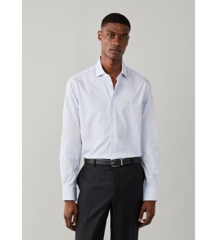 camisa rayas finas city fit clásico azul