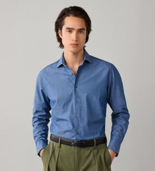 Camicia Clean Chambray blu