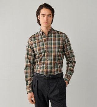 Camicia Country Plaid Check verde oliva