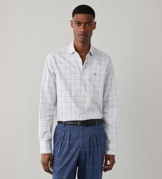 Blaues Hemd Three Col Tattersall