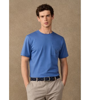 T-shirt blu con tasca H
