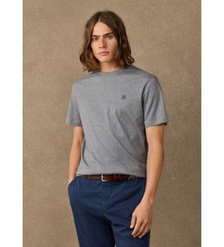 T-shirt grigia con piccolo logo H